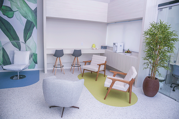Espaço para eventos na Tryad Consultórios, ideal para palestras, workshops e encontros profissionais.